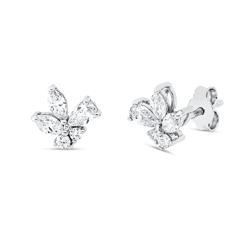 Ohrstecker    aus 585/-14 Karat Weißgold mit 10 Diamanten 0