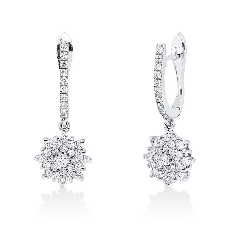 Ohrschmuck    aus 750/-18 Karat Weißgold mit 70 Diamanten 1
