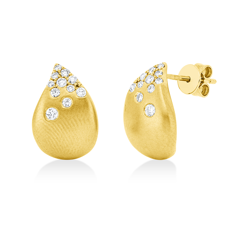 Ohrstecker    aus 750/-18 Karat Gelbgold mit 22 Diamanten 0