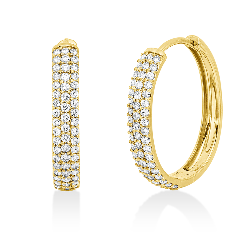 Creolen    aus 750/-18 Karat Gelbgold mit 106 Diamanten 0