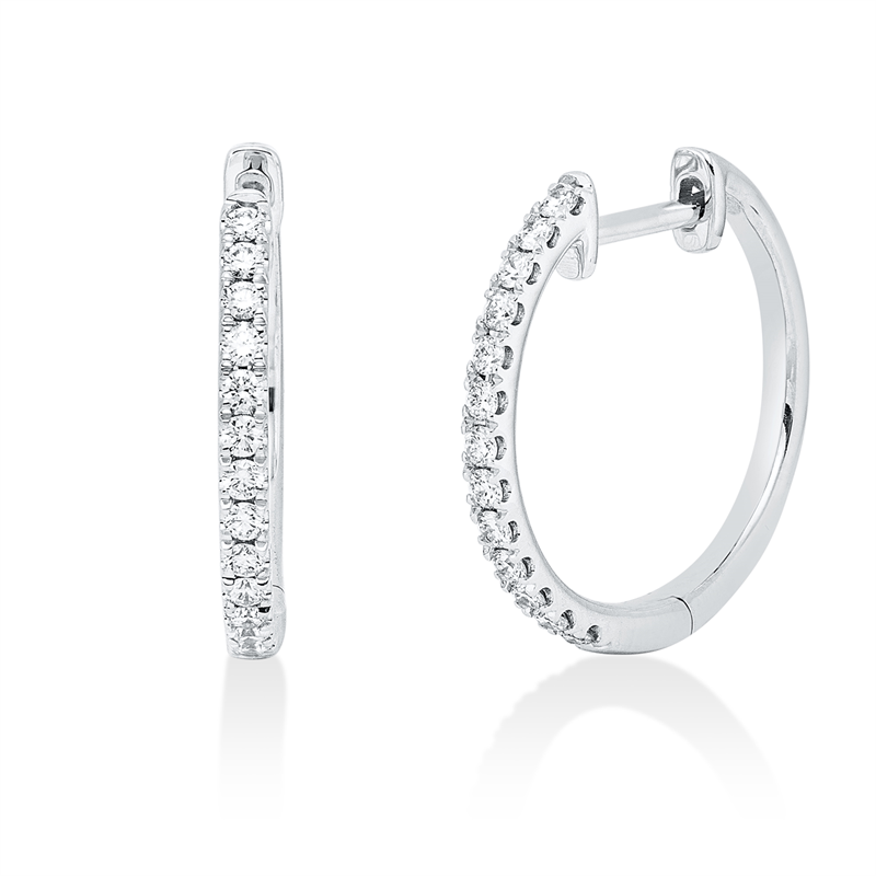 Creolen    aus 750/-18 Karat Weißgold mit 26 Diamanten 0