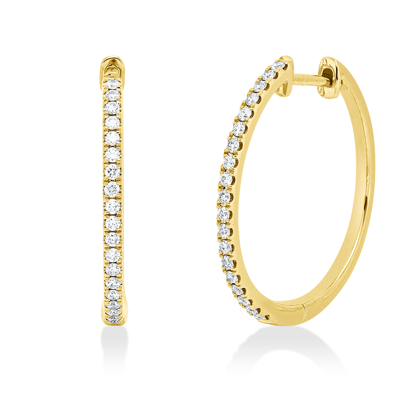 Creolen    aus 750/-18 Karat Gelbgold mit 38 Diamanten 0