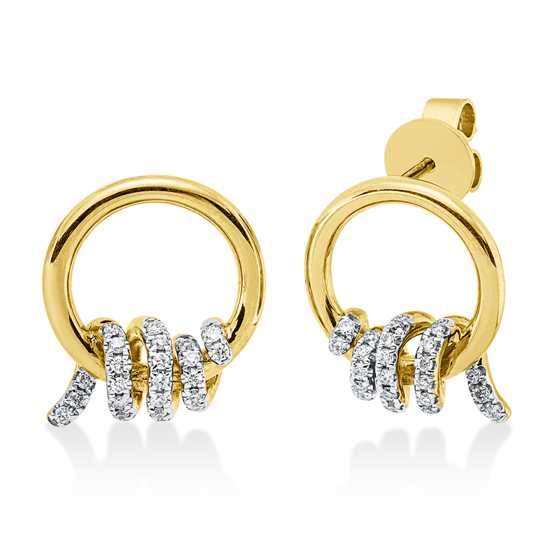 Ohrstecker    aus 750/-18 Karat Gelbgold / Weißgold mit 48 Diamanten 0