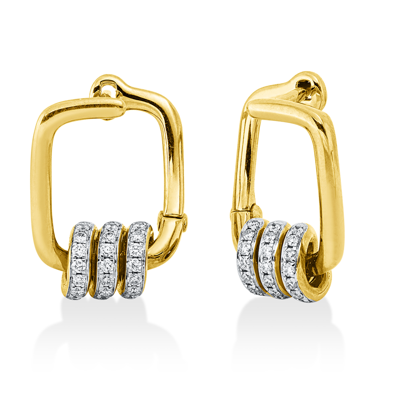 Creolen    aus 750/-18 Karat Gelbgold / Weißgold mit 42 Diamanten 0