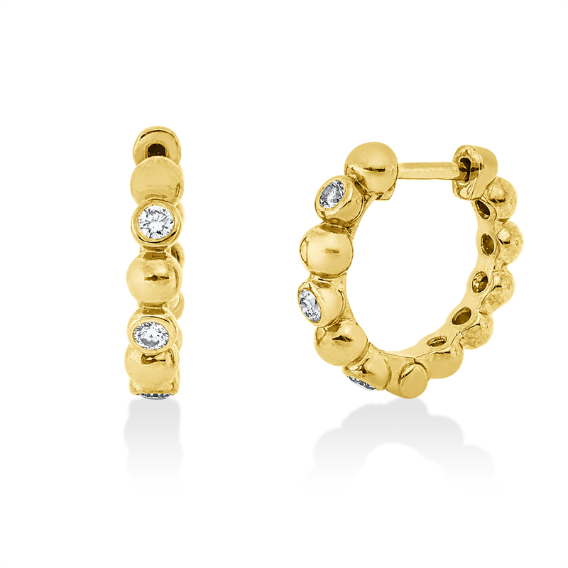 Creolen    aus 750/-18 Karat Gelbgold mit 6 Diamanten 0