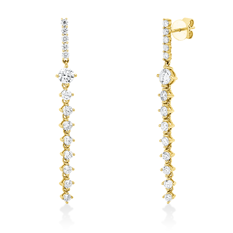 Ohrschmuck    aus 750/-18 Karat Gelbgold mit 28 Diamanten 1