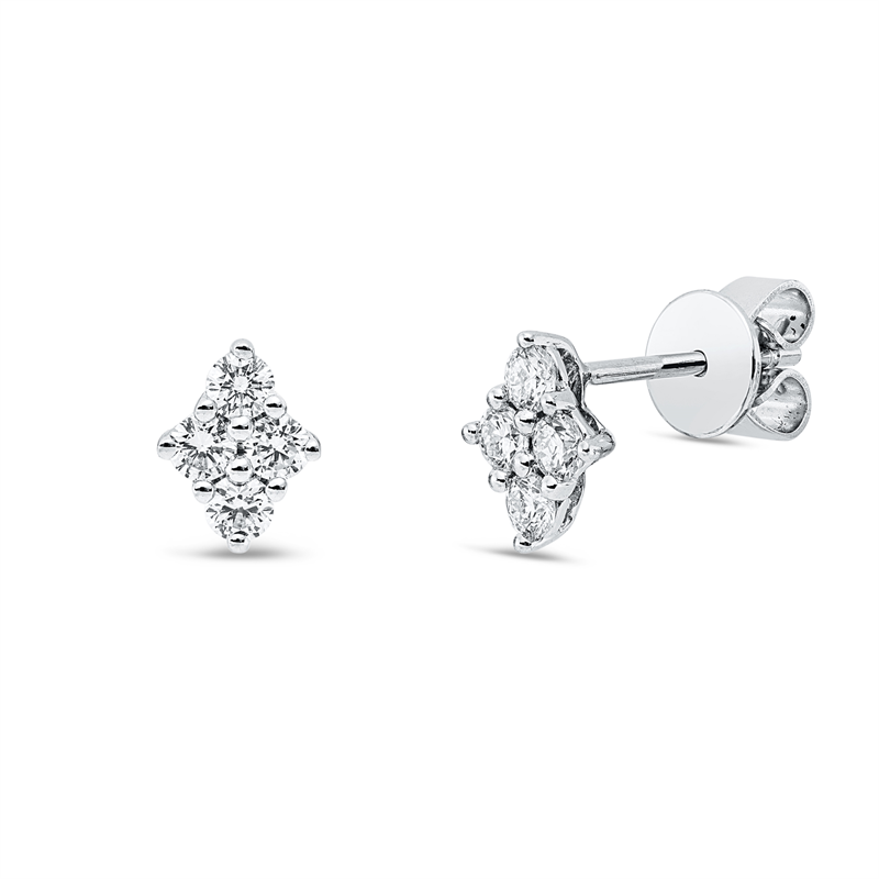 Ohrstecker    aus 750/-18 Karat Weißgold mit 8 Diamanten 0