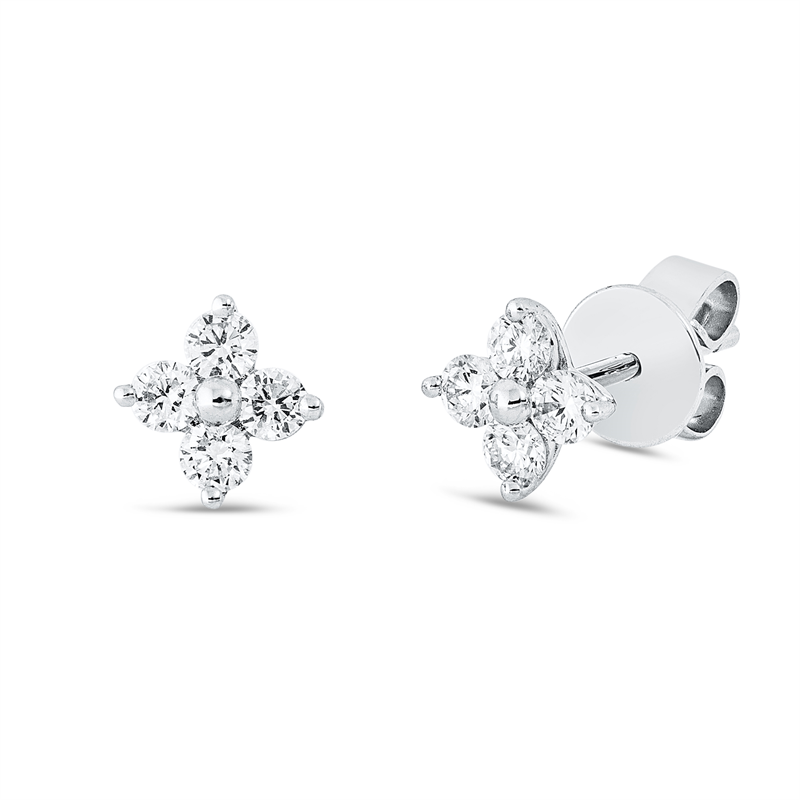 Ohrstecker    aus 750/-18 Karat Weißgold mit 8 Diamanten 0