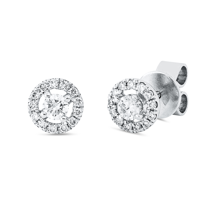 Ohrstecker    aus 750/-18 Karat Weißgold mit 28 Diamanten 0