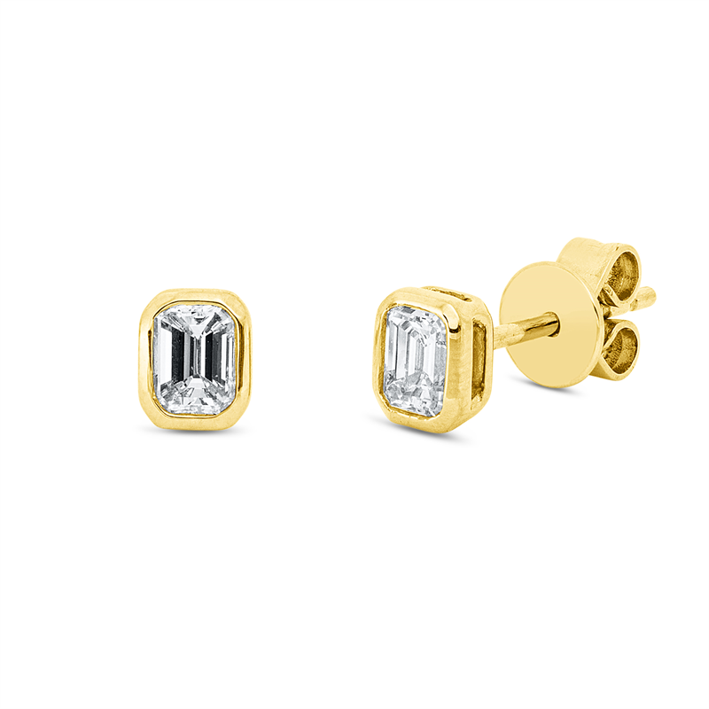 Ohrstecker    aus 750/-18 Karat Gelbgold mit 2 Diamanten 0