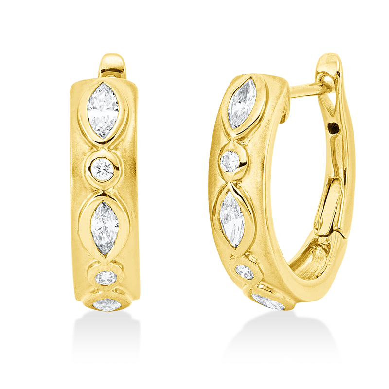 Creolen    aus 750/-18 Karat Gelbgold mit 10 Diamanten 0