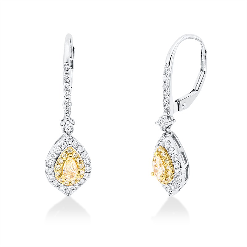 Ohrschmuck    aus 750/-18 Karat Weißgold / Gelbgold mit 78 Diamanten 0