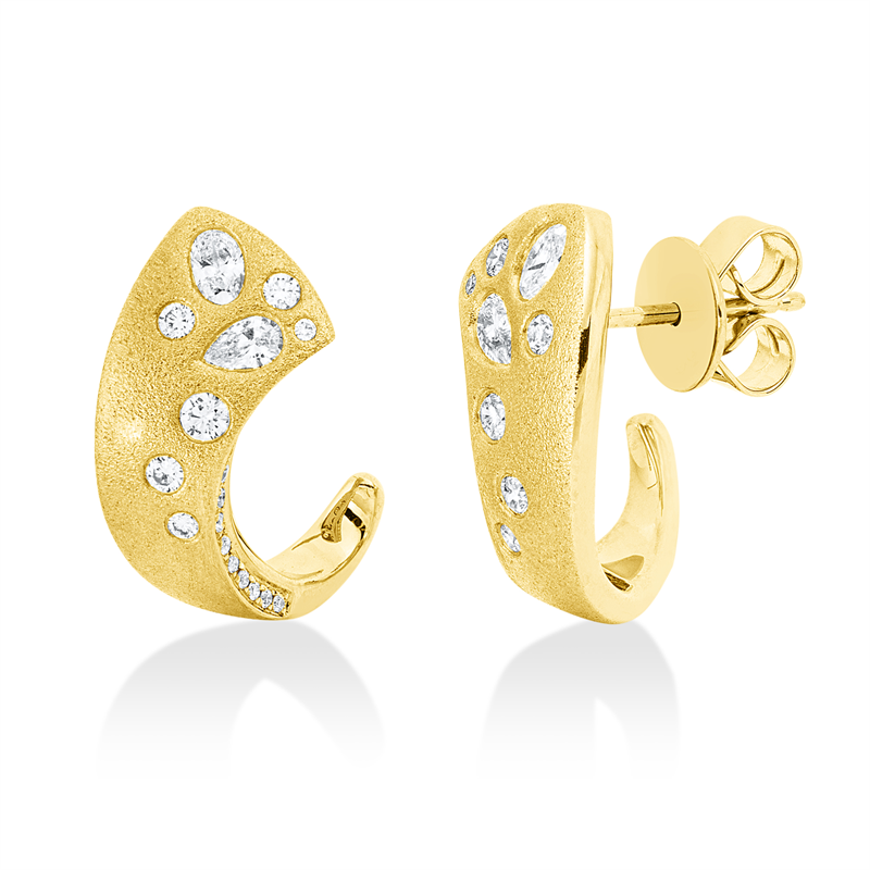 Ohrstecker    aus 750/-18 Karat Gelbgold mit 46 Diamanten 0