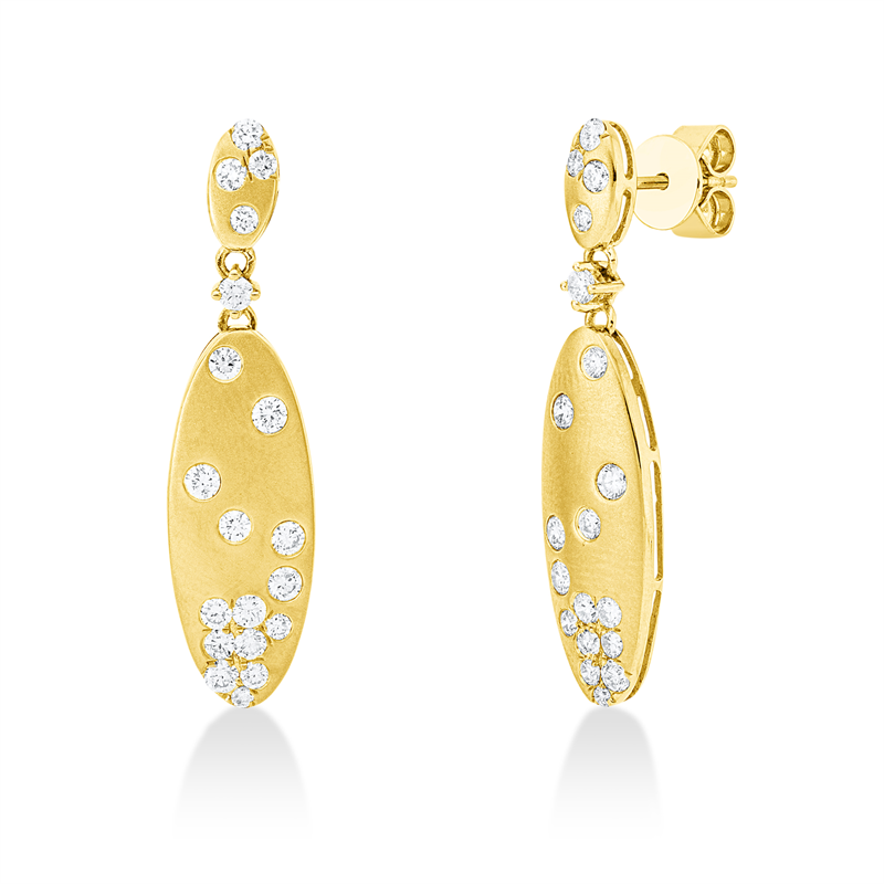 Ohrschmuck    aus 750/-18 Karat Gelbgold mit 38 Diamanten 1