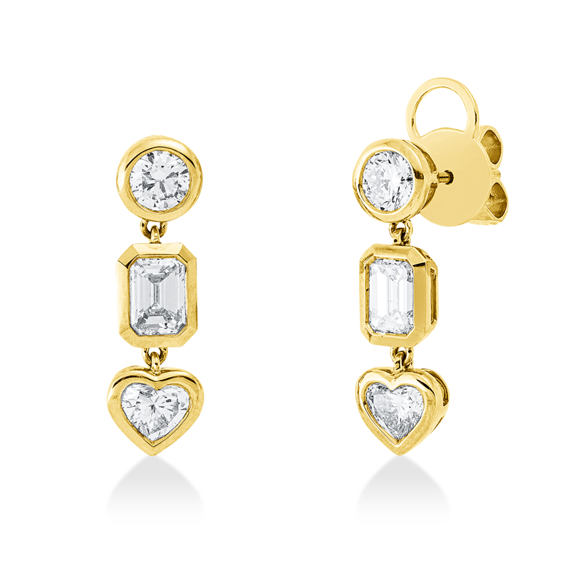 Ohrschmuck    aus 750/-18 Karat Gelbgold mit 6 Diamanten 1