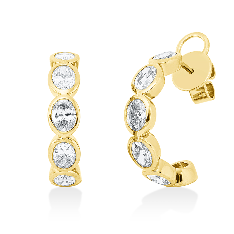 Ohrstecker    aus 750/-18 Karat Gelbgold mit 10 Diamanten 2