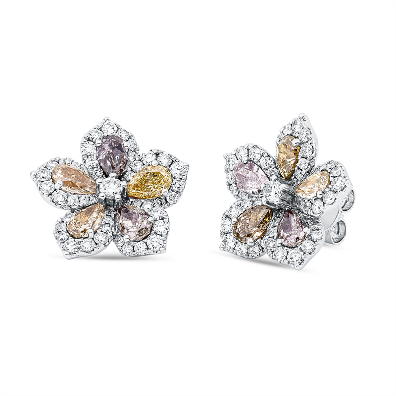 Ohrstecker    aus 750/-18 Karat Weißgold mit 102 Diamanten 4