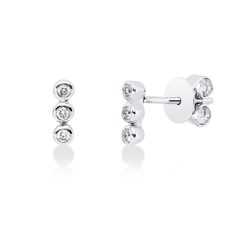 Ohrstecker    aus 750/-18 Karat Weißgold mit 6 Diamanten 0