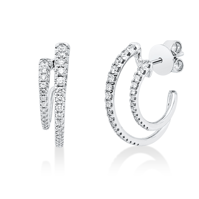 Ohrstecker    aus 750/-18 Karat Weißgold mit 62 Diamanten 0