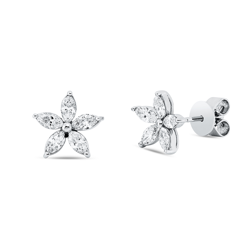 Ohrstecker    aus 750/-18 Karat Weißgold mit 10 Diamanten 0