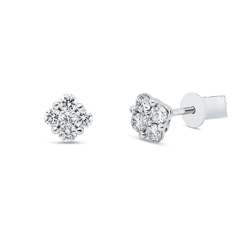 Ohrstecker    aus 750/-18 Karat Weißgold mit 10 Diamanten 0