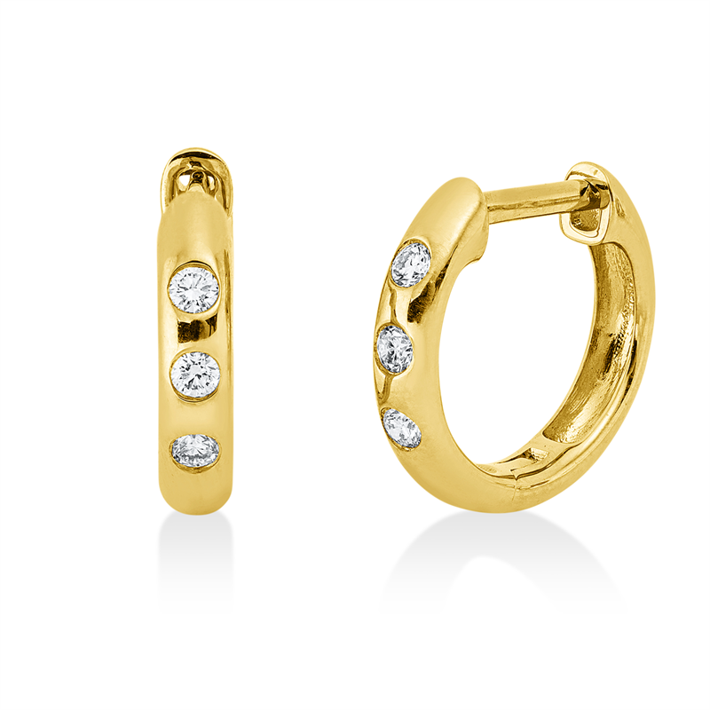 Creolen    aus 750/-18 Karat Gelbgold mit 6 Diamanten 0