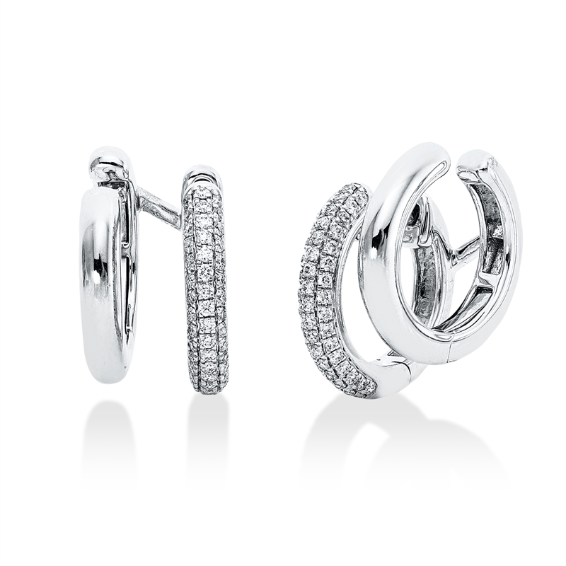 Creolen    aus 585/-14 Karat Weißgold mit 98 Diamanten 0
