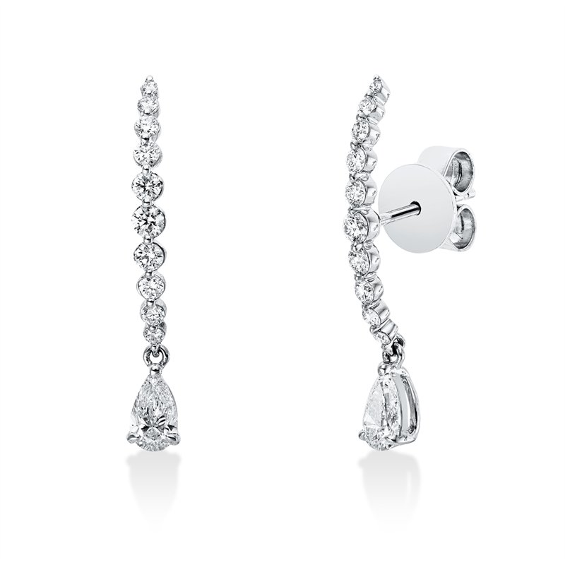 Ohrstecker    aus 750/-18 Karat Weißgold mit 22 Diamanten 0
