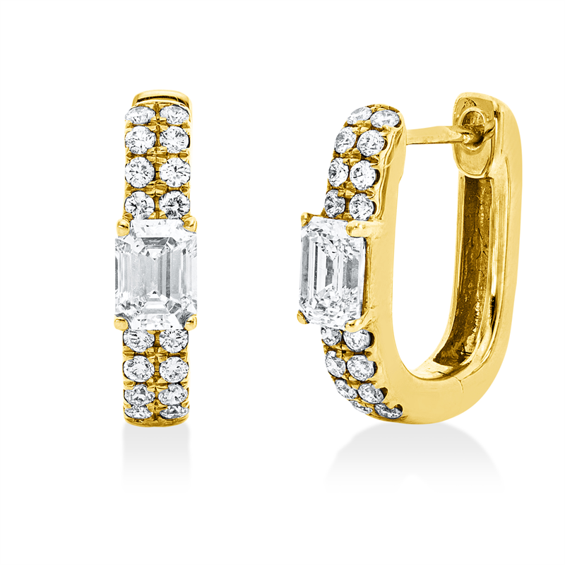 Creolen    aus 750/-18 Karat Gelbgold mit 34 Diamanten 0