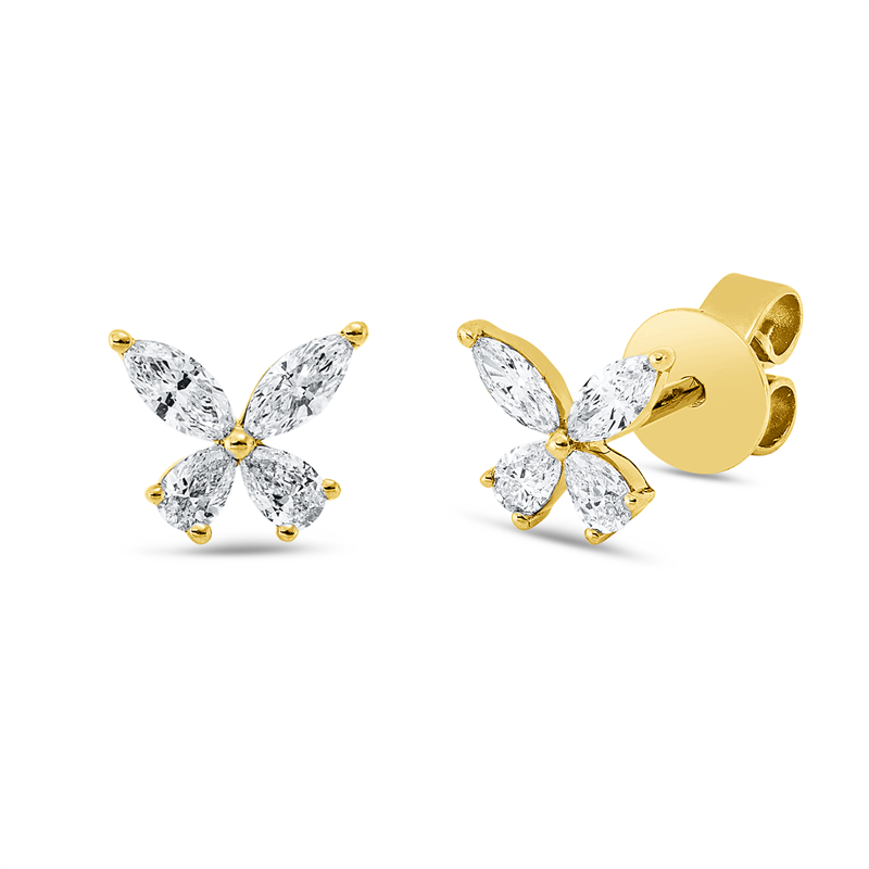 Ohrstecker    aus 750/-18 Karat Gelbgold mit 8 Diamanten 0