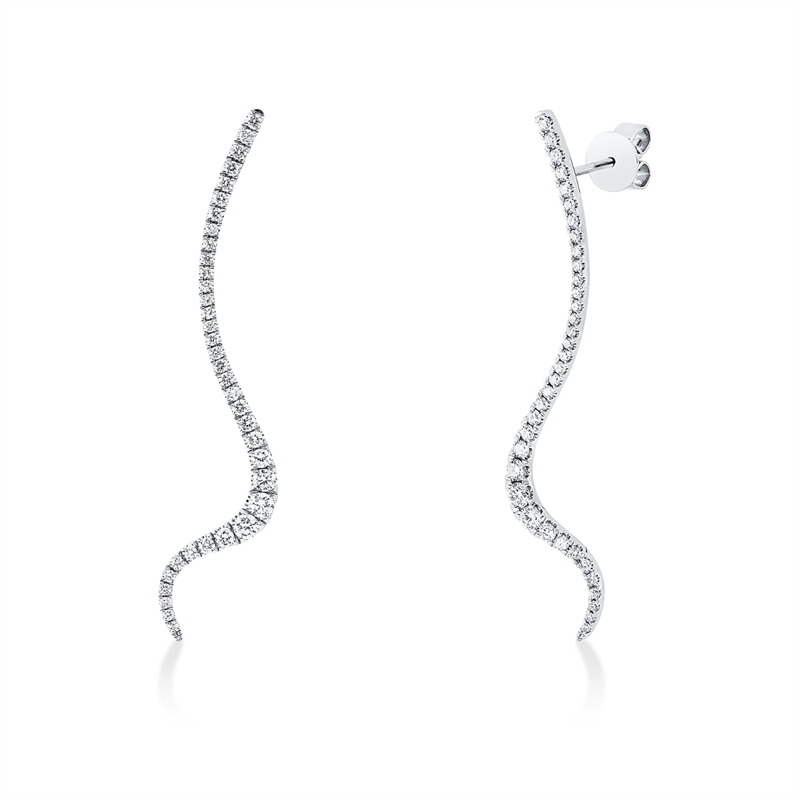 Ohrschmuck    aus 750/-18 Karat Weißgold mit 72 Diamanten 0