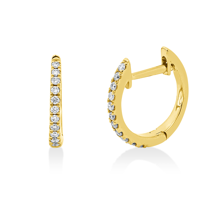 Creolen    aus 750/-18 Karat Gelbgold mit 22 Diamanten 0