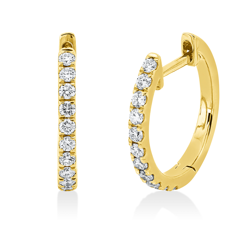 Creolen    aus 750/-18 Karat Gelbgold mit 22 Diamanten 0