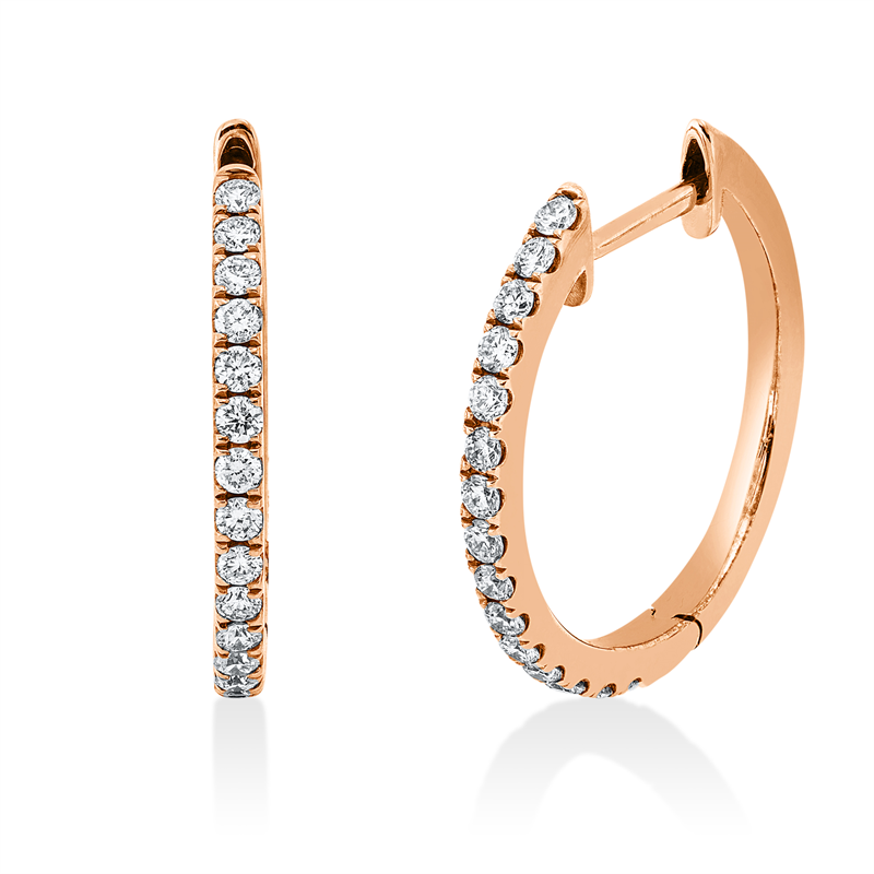 Creolen    aus 750/-18 Karat Rotgold mit 30 Diamanten 0