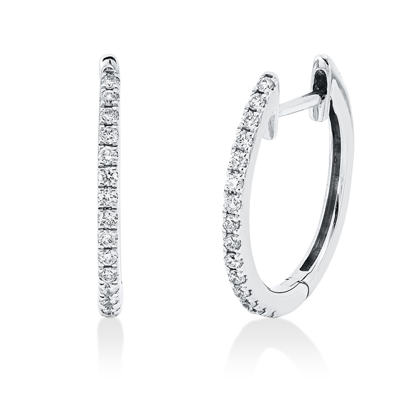 Creolen    aus 750/-18 Karat Weißgold mit 30 Diamanten 0