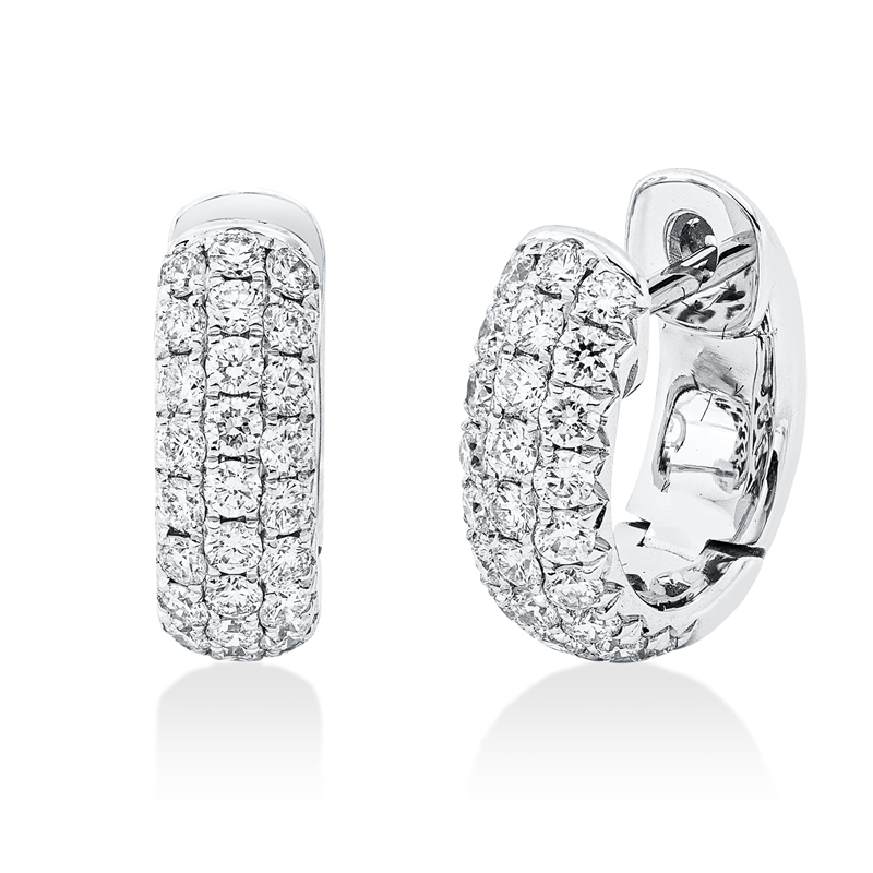 Creolen    aus 750/-18 Karat Weißgold mit 54 Diamanten 0