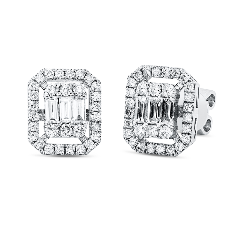Ohrstecker    aus 585/-14 Karat Weißgold mit 66 Diamanten 0