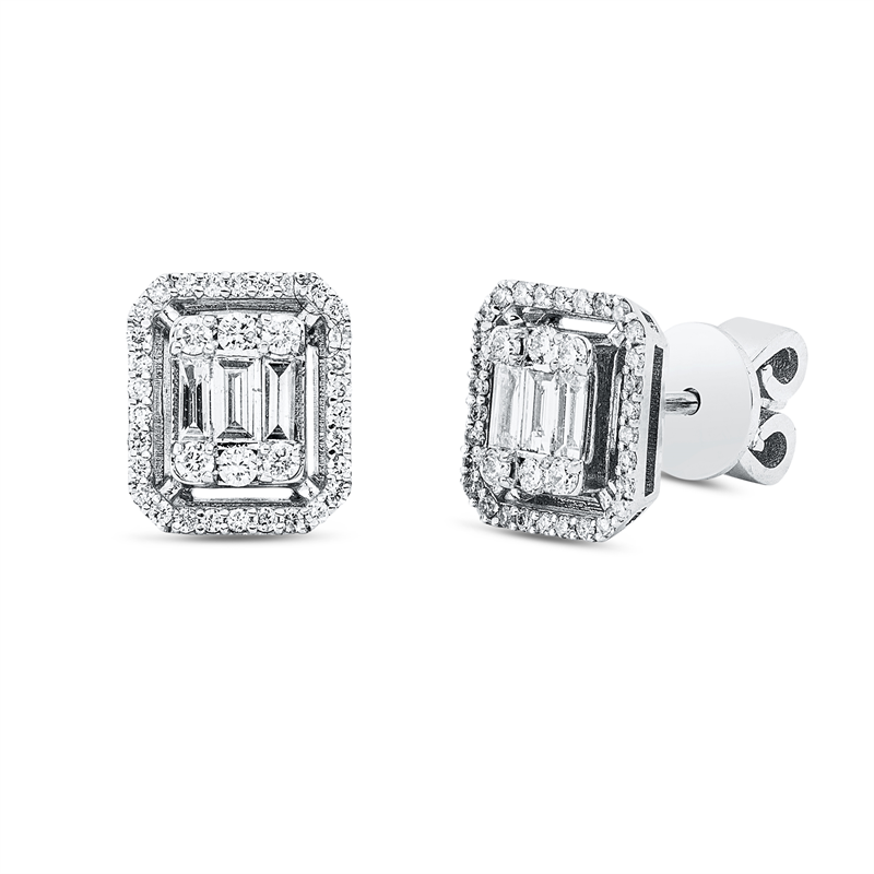 Ohrstecker    aus 585/-14 Karat Weißgold mit 78 Diamanten 0