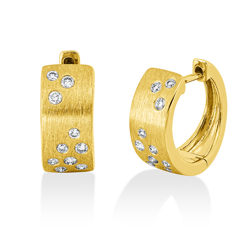 Creolen    aus 585/-14 Karat Gelbgold mit 20 Diamanten 0