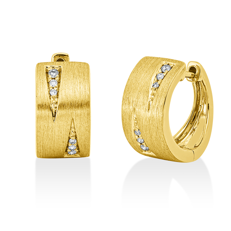 Creolen    aus 585/-14 Karat Gelbgold mit 12 Diamanten 0