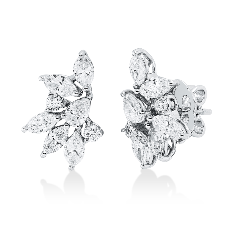 Ohrstecker    aus 750/-18 Karat Weißgold mit 16 Diamanten 2