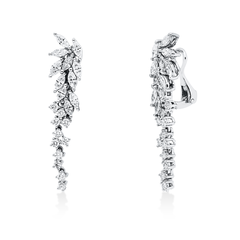 Ohrschmuck    aus 750/-18 Karat Weißgold mit 44 Diamanten 1