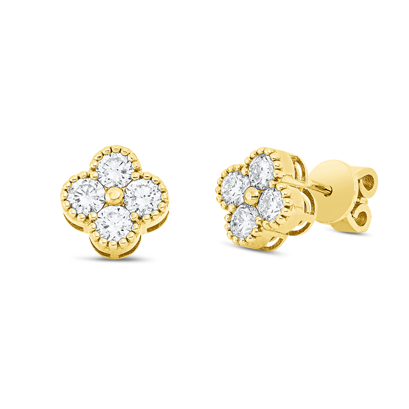 Ohrstecker    aus 750/-18 Karat Gelbgold mit 8 Diamanten 0