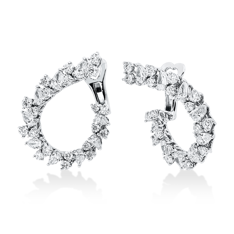 Creolen    aus 750/-18 Karat Weißgold mit 58 Diamanten 3