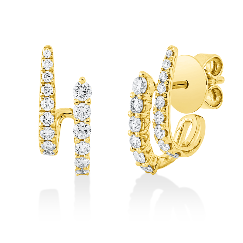 Creolen    aus 750/-18 Karat Gelbgold mit 30 Diamanten 0