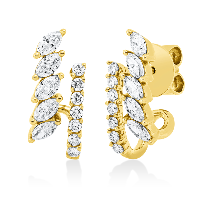 Ohrstecker    aus 750/-18 Karat Gelbgold mit 24 Diamanten 0