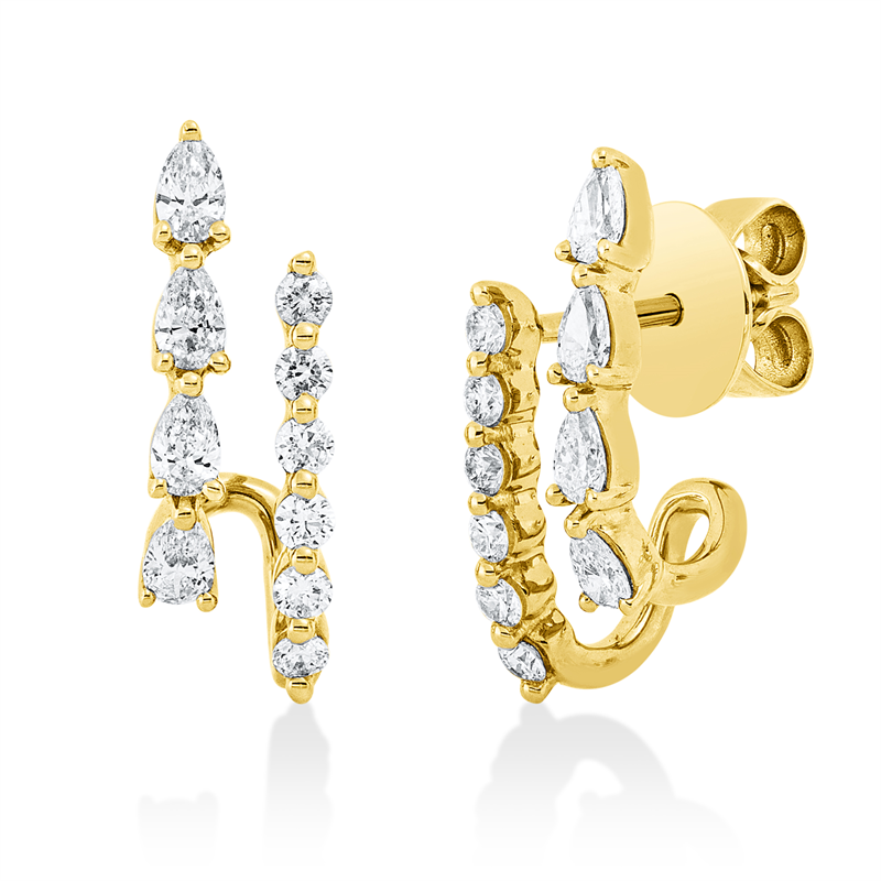 Ohrstecker    aus 750/-18 Karat Gelbgold mit 20 Diamanten 0