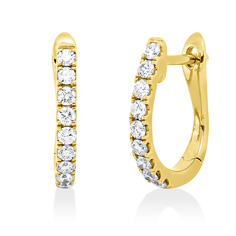 Creolen    aus 750/-18 Karat Gelbgold mit 18 Diamanten 0