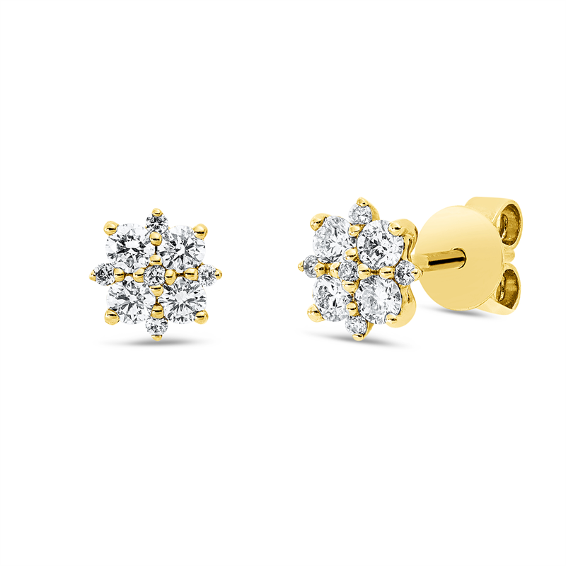 Ohrstecker    aus 585/-14 Karat Gelbgold mit 18 Diamanten 0
