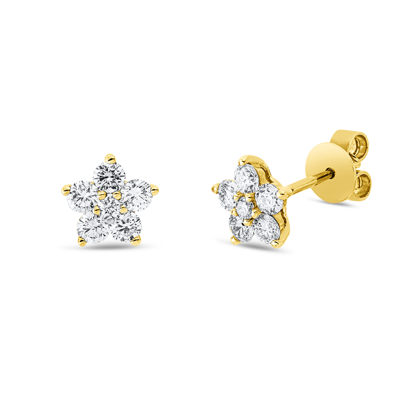 Ohrstecker    aus 585/-14 Karat Gelbgold mit 12 Diamanten 0